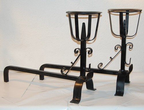 Antica coppia alari per - alari,