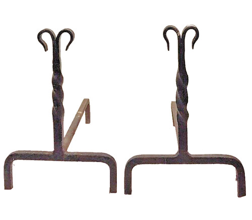 Coppia alari ferro battuto - di,