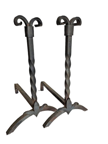 Coppia alari ferro battuto - alari,